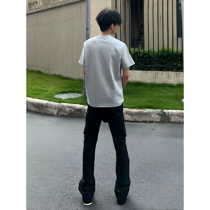 臣目 美式高街迷彩牛仔裤男款夏季薄款工装裤子修身窄版休闲微喇裤长裤 男女同款