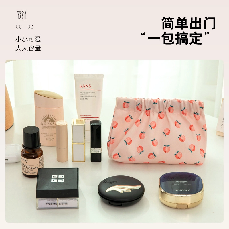 舒小奢口红化妆包蓝牙耳机钥匙弹片收纳可爱便携零钱包迷你印花收纳袋便捷便利携带方便轻巧轻便大容量 防尘防摔