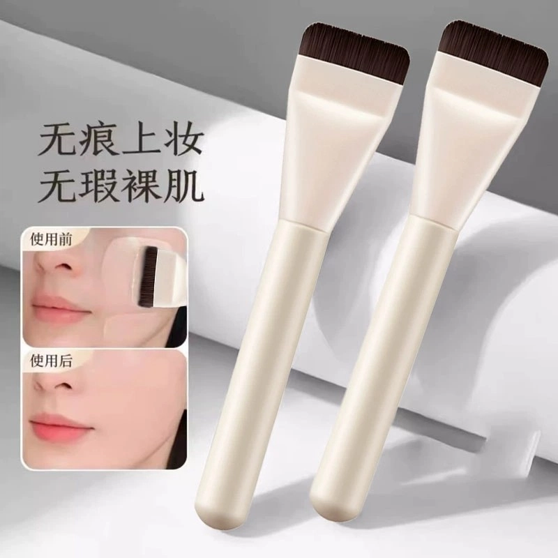 舒小奢  超薄不吃粉粉底刷平头斜角月牙新手无痕韩国遮瑕扁头粉底液化妆刷质感一字平头打底