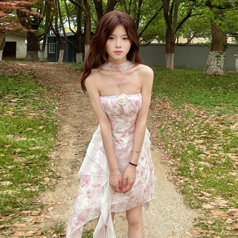 珠蒂美 纯欲甜美显瘦碎花无袖连衣裙 女款 花色