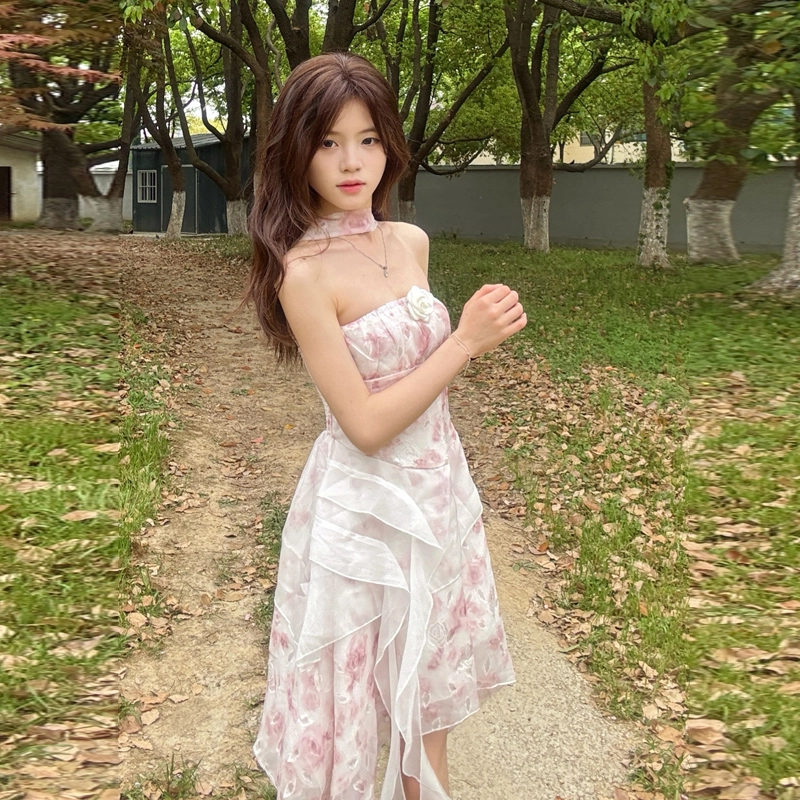 珠蒂美 纯欲甜美显瘦碎花无袖连衣裙 女款 花色