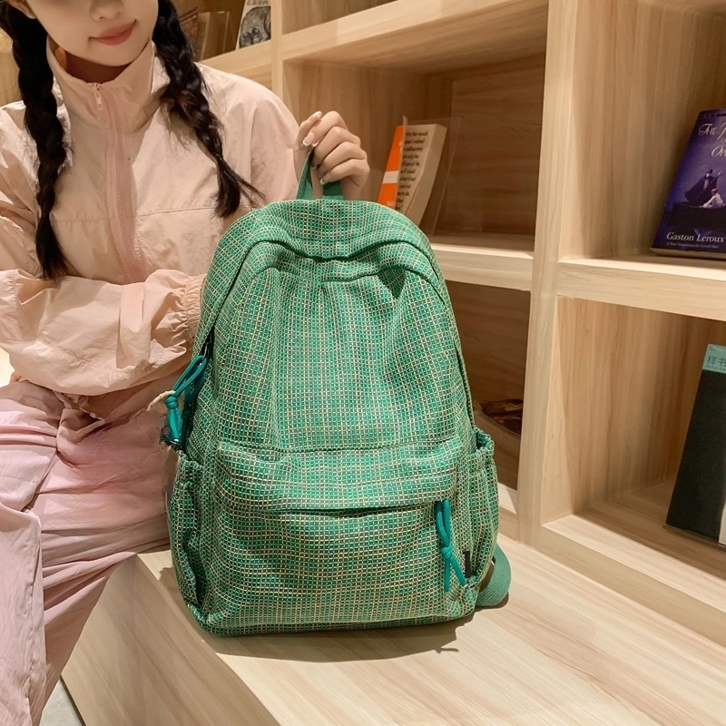 泰格奴 小清新休闲高颜值精美潮版韩版背包初中生高中生大学生上课百搭书包 尼龙布 双肩包 大号 男女同款情侣款 多色