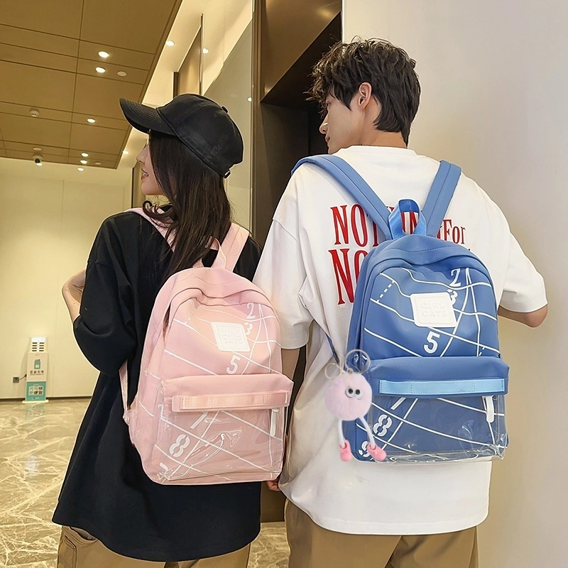 泰格奴 小清新休闲高颜值精美潮版韩版背包初中生高中生大学生上课百搭书包 尼龙 双肩包 男女同款情侣款 白色/黑色/蓝色/粉红色