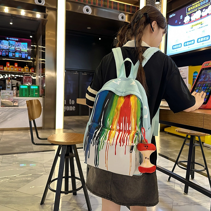 泰格奴 字母休闲百搭七彩高颜值通勤洋气个性气质潮流时尚 尼龙 双肩包 常规 男女同款情侣款 黑色/黄色/绿色/蓝色