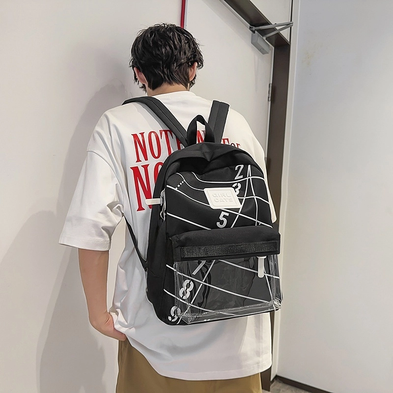 泰格奴 小清新休闲高颜值精美潮版韩版背包初中生高中生大学生上课百搭书包 尼龙 双肩包 男女同款情侣款 白色/黑色/蓝色/粉红色