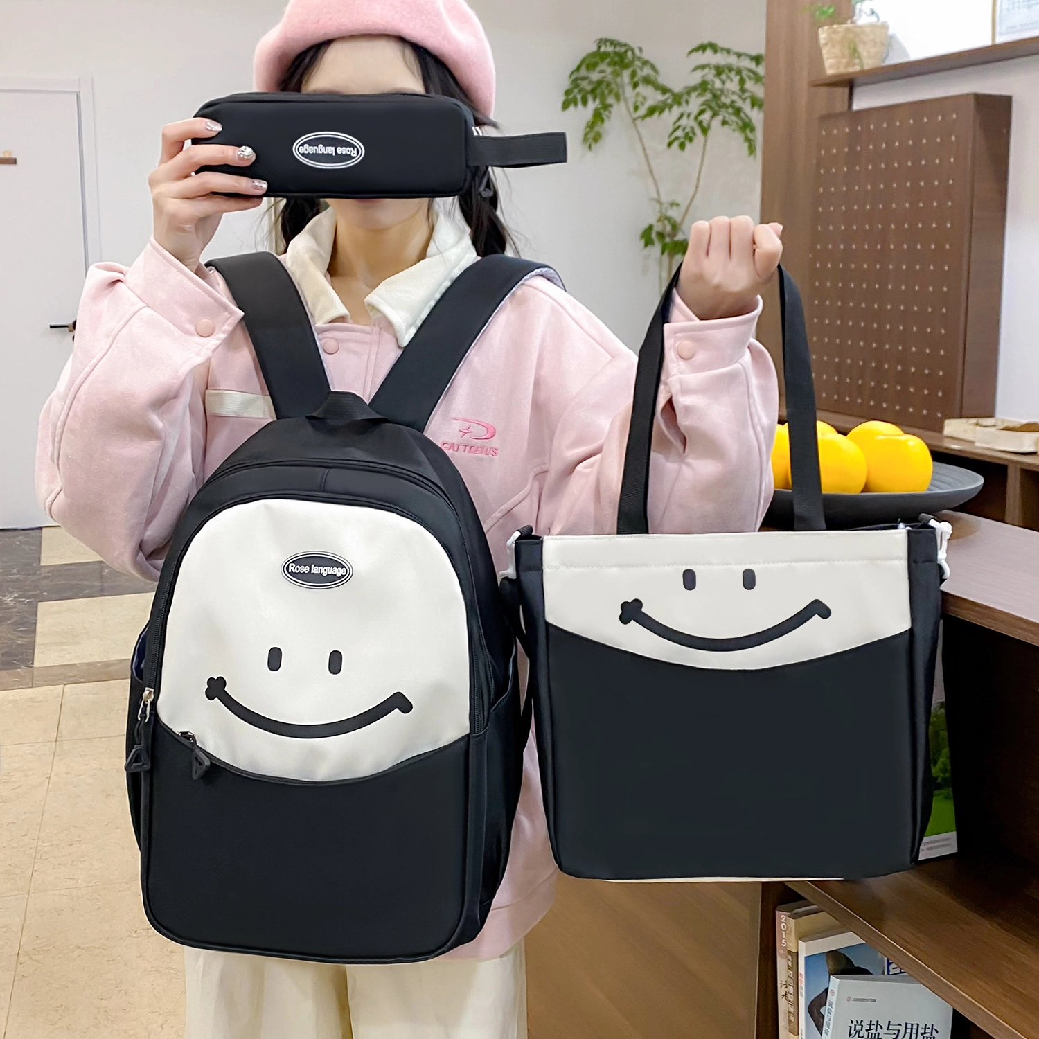 泰格奴 毕业季旅游旅行撞色轻便百搭个性气质高级潮流时尚 尼龙 组合装 女款 卡其色/湖蓝色/紫色/红色/黑色