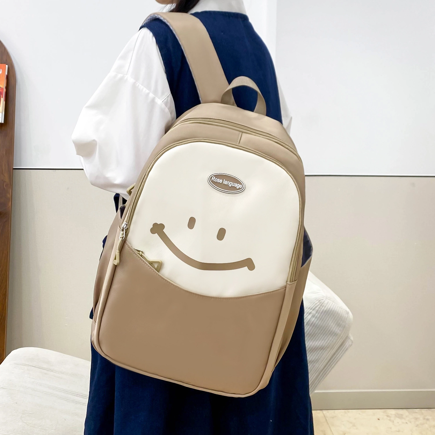 泰格奴 毕业季旅游旅行撞色轻便百搭个性气质高级潮流时尚 尼龙 组合装 女款 卡其色/湖蓝色/紫色/红色/黑色