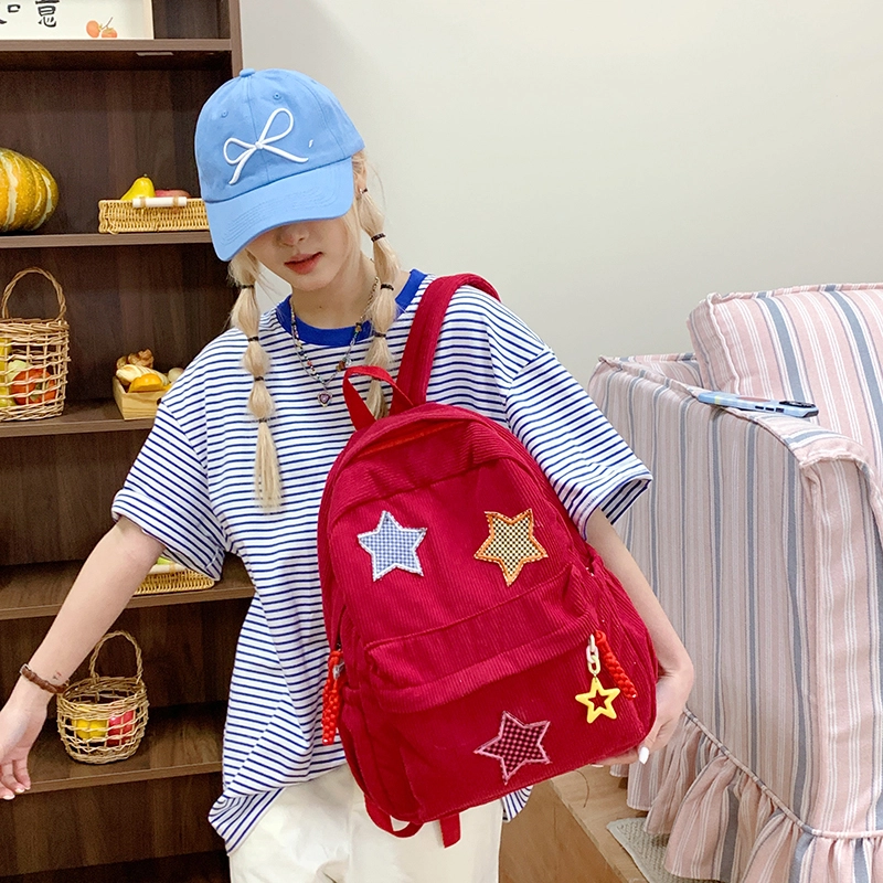 泰格奴 小清新简约设计休闲高颜值背包初中生高中生大学生上课百搭书包 尼龙 双肩包 男女同款情侣款 浅灰色/卡其色/黄色/绿色/红色/黑色