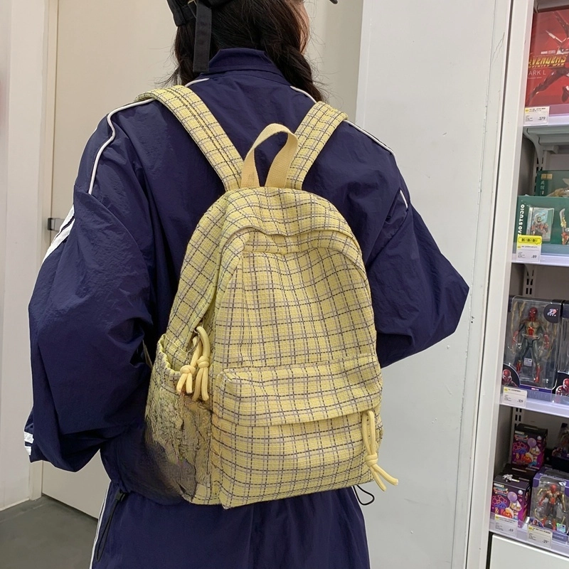 泰格奴 小清新休闲高颜值精美潮版韩版背包初中生高中生大学生上课百搭书包 尼龙布 双肩包 大号 男女同款情侣款 多色