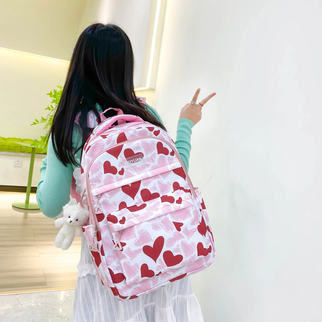 泰格奴 涂鸦精美机能通勤旅行小清新轻便高颜值大容量背包初中高中大学生上课百搭书包 尼龙 双肩包 女款 黑色/紫色/粉色/蓝色