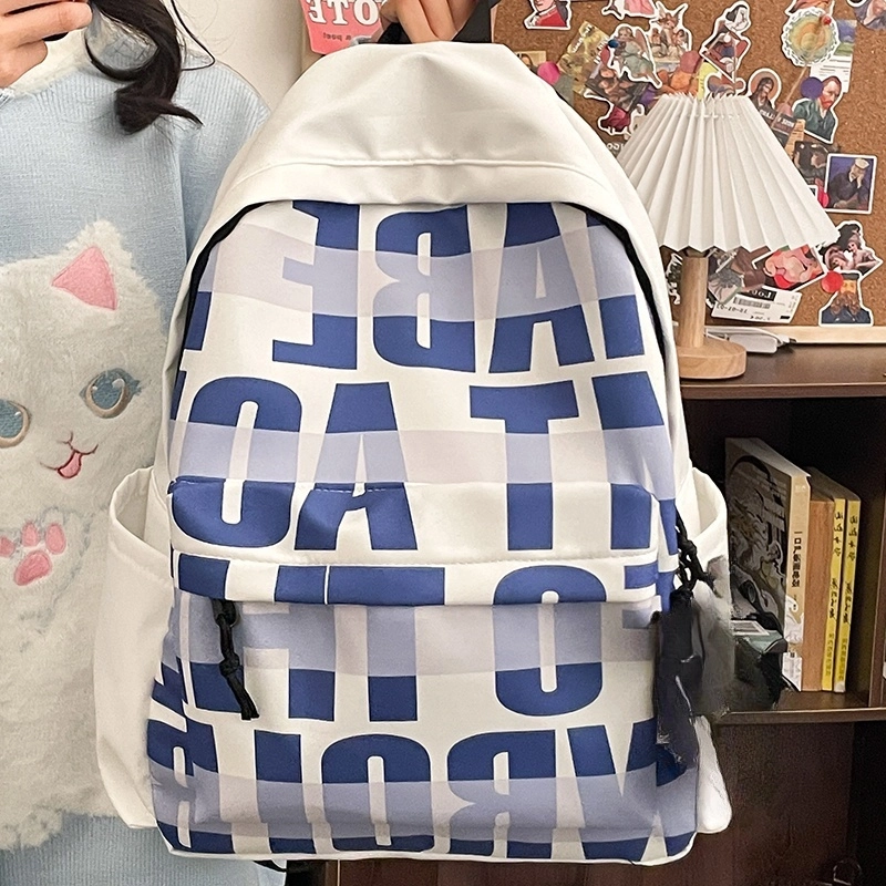 泰格奴 印花轻便简约国风大容量运动耐磨背包初中生高中生大学生上课百搭书包 尼龙 双肩包 常规 男女同款情侣款 黑色/绿色/蓝色/粉色