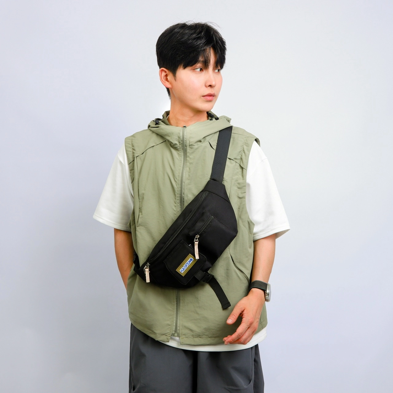 泰格奴 简约气质时尚潮流百搭 尼龙 腰包 常规 男女同款情侣款 多色