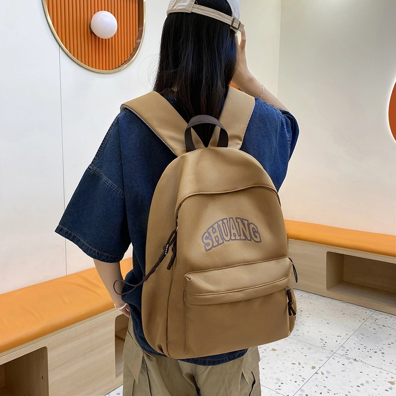 泰格奴 小清新休闲高颜值精美潮版韩版背包初高中生大学生上课百搭 尼龙 双肩包 男女同款情侣款 蓝色/白色/黑色/棕色