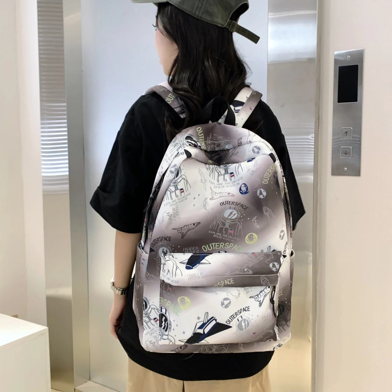 泰格奴 小清新休闲高颜值韩版背包初中生高中生大学生上课百搭书包 尼龙 双肩包 男女同款情侣款 蓝色/绿色/咖啡色/黑色
