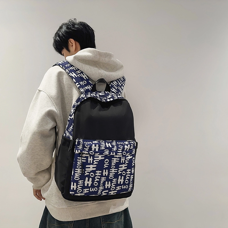 泰格奴 涂鸦精美机能通勤旅行小清新轻便高颜值大容量背包初中高中大学生上课百搭书包 尼龙 双肩包 男女同款情侣款 蓝色/花色/红色/黑色