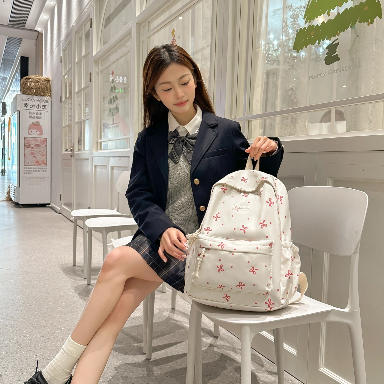 泰格奴 小清新休闲高颜值精美潮版韩版背包初中生高中生大学生上课百搭书包 尼龙 双肩包 女款 多色