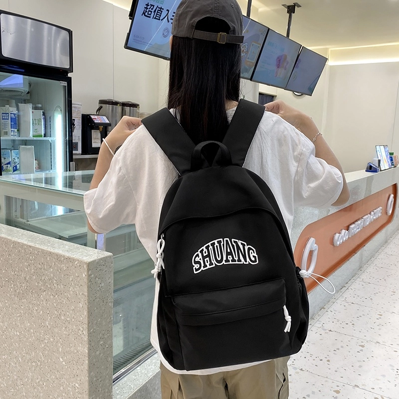 泰格奴 小清新休闲高颜值精美潮版韩版背包初高中生大学生上课百搭 尼龙 双肩包 男女同款情侣款 蓝色/白色/黑色/棕色