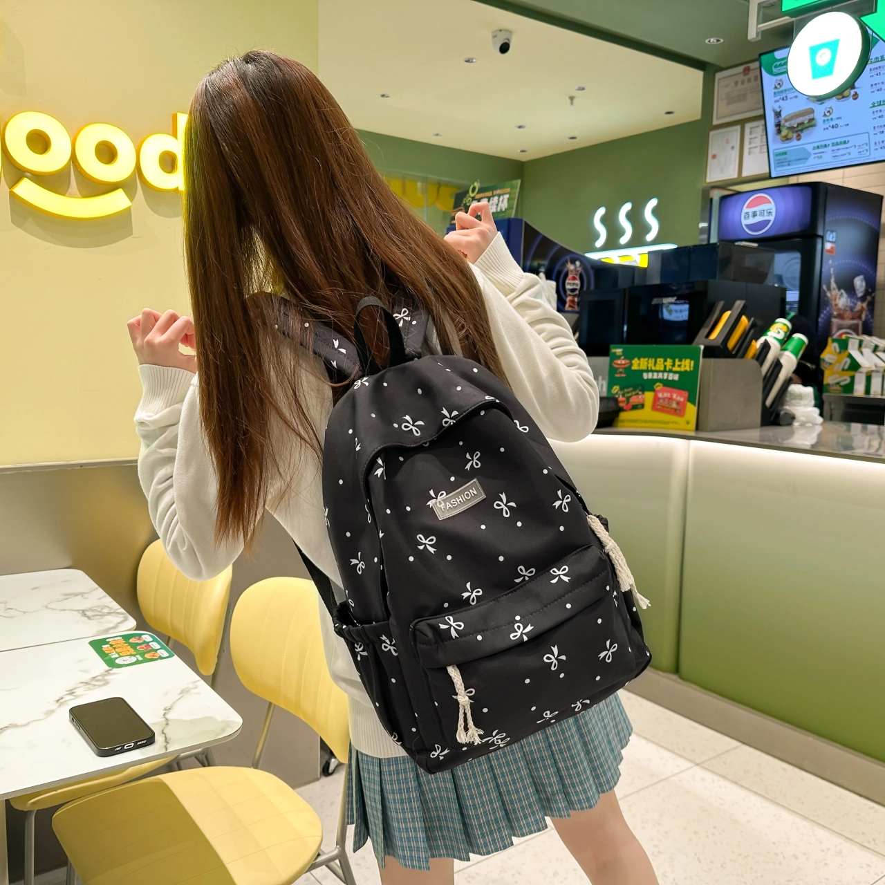 泰格奴 小清新休闲高颜值精美潮版韩版背包初中生高中生大学生上课百搭书包 尼龙 双肩包 女款 多色