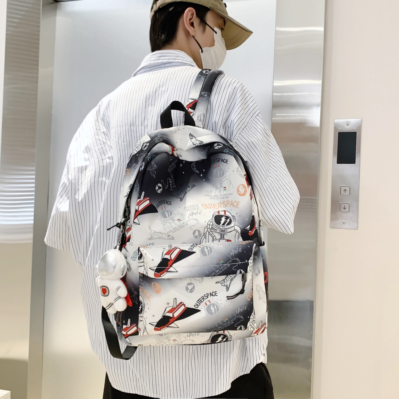 泰格奴 小清新休闲高颜值韩版背包初中生高中生大学生上课百搭书包 尼龙 双肩包 男女同款情侣款 蓝色/绿色/咖啡色/黑色