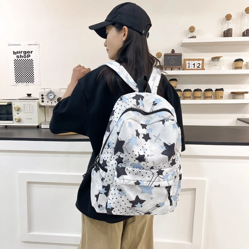 泰格奴 撞色系轻便百搭背包个性气质潮流时尚初中高中大学生上课百搭书包 尼龙 双肩包 常规 男女同款情侣款 黑色/粉红色/黄色/绿色/蓝色