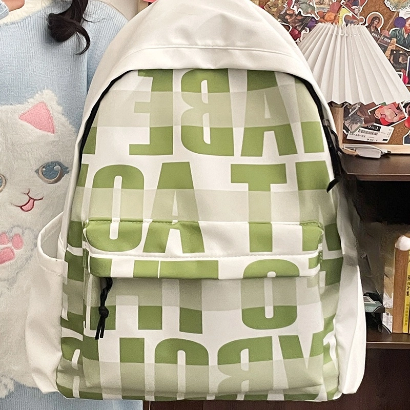 泰格奴 印花轻便简约国风大容量运动耐磨背包初中生高中生大学生上课百搭书包 尼龙 双肩包 常规 男女同款情侣款 黑色/绿色/蓝色/粉色