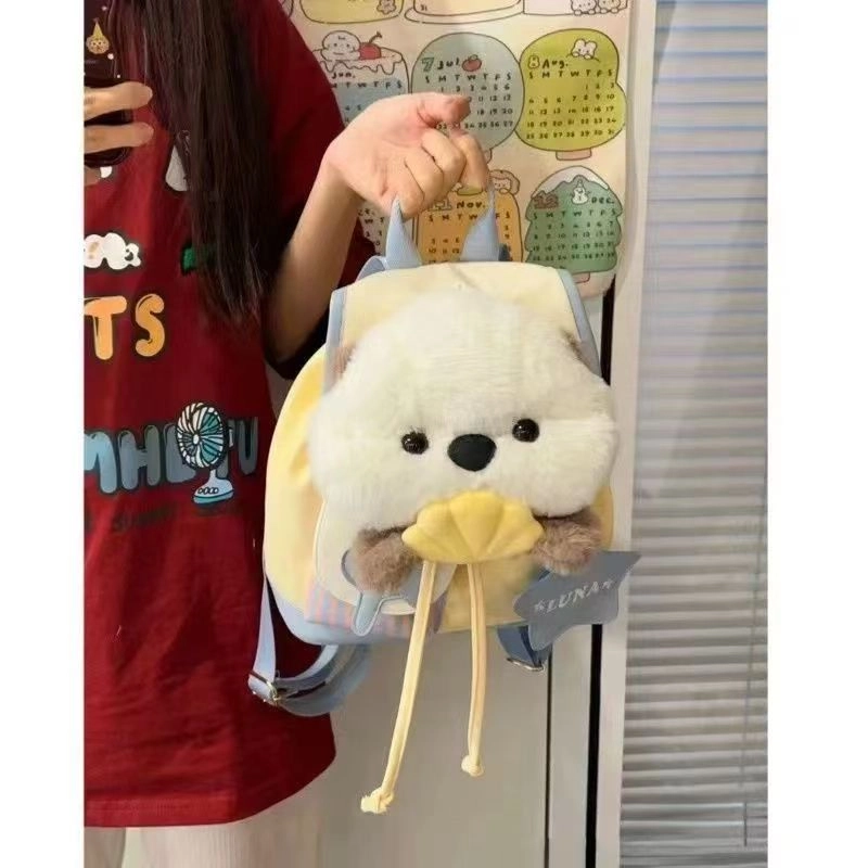 泰格奴 小清新休闲高颜值精美潮版韩版背包初中生高中生大学生上课百搭书包 棉 双肩包 男女同款情侣款 白色