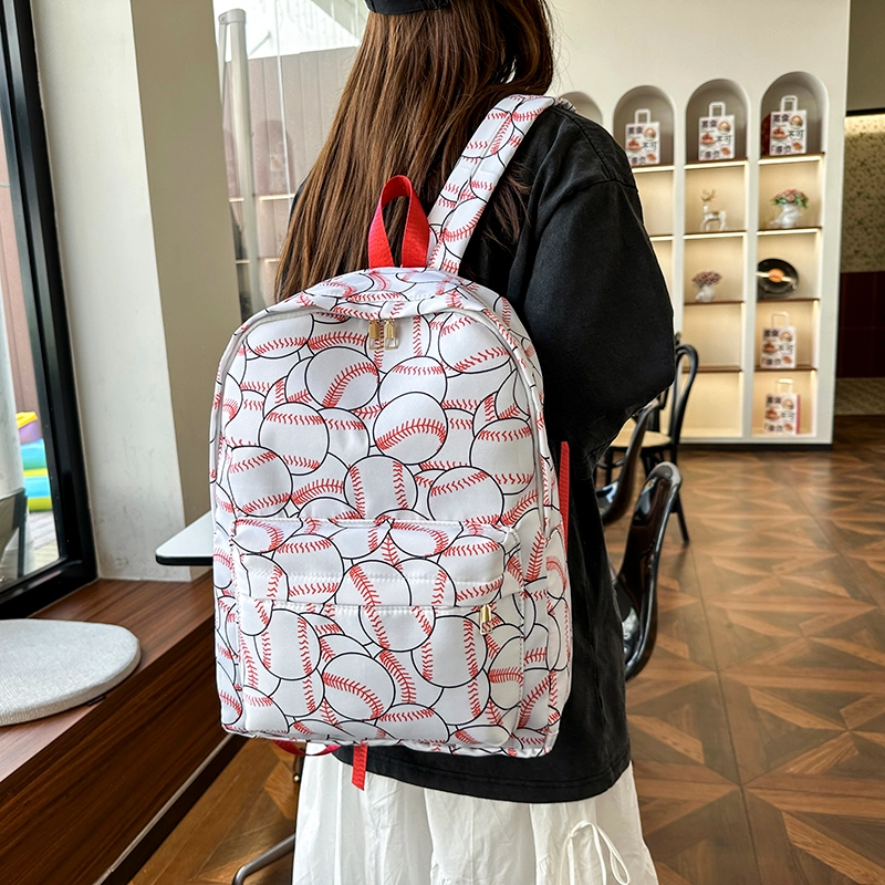 泰格奴 印花轻便简约国风大容量运动耐磨背包初中生高中生大学生上课百搭书包 尼龙 双肩包 男女同款情侣款 多色