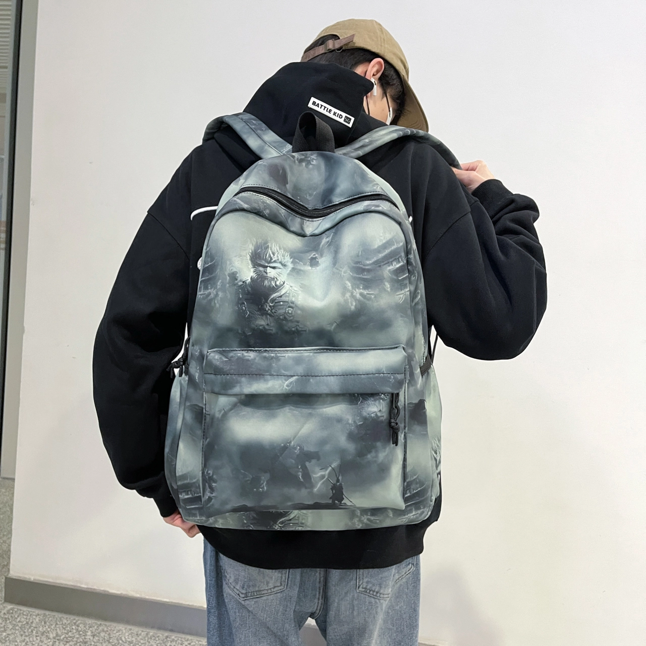泰格奴 小清新休闲高颜值精美潮版韩版背包初中生高中生大学生上课百搭 尼龙 双肩包 男女同款情侣款 粉红色/绿色/黑色