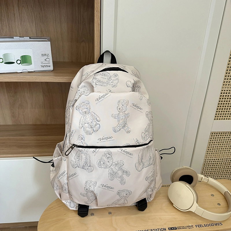 泰格奴 字母印花轻便简约国风大容量运动耐磨背包初中生高中生大学生上课百搭书包 尼龙 双肩包 常规 男女同款情侣款 多色