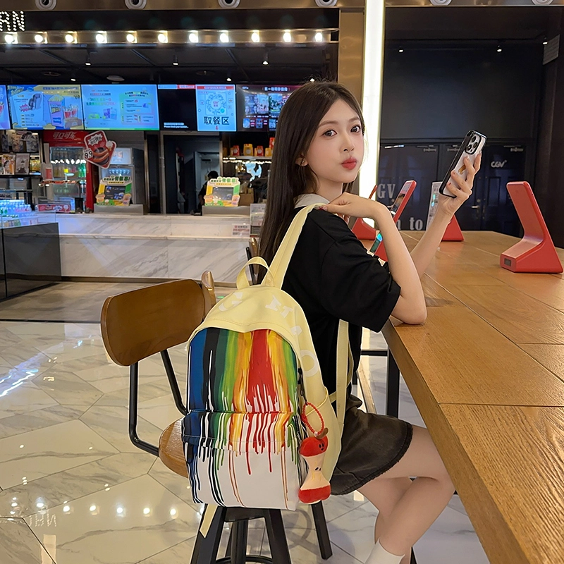 泰格奴 字母休闲百搭七彩高颜值通勤洋气个性气质潮流时尚 尼龙 双肩包 常规 男女同款情侣款 黑色/黄色/绿色/蓝色