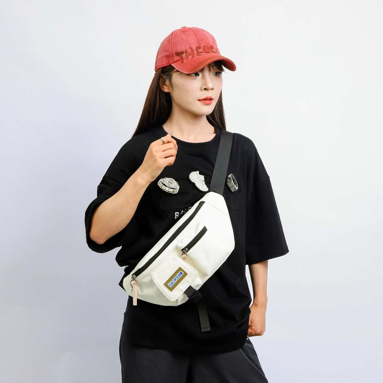 泰格奴 简约气质时尚潮流百搭 尼龙 腰包 常规 男女同款情侣款 多色