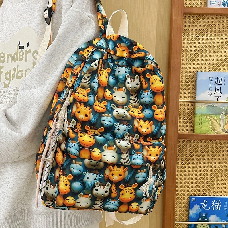 泰格奴 涂鸦精美机能通勤旅行小清新轻便高颜值 尼龙 双肩包 男女同款情侣款 多色