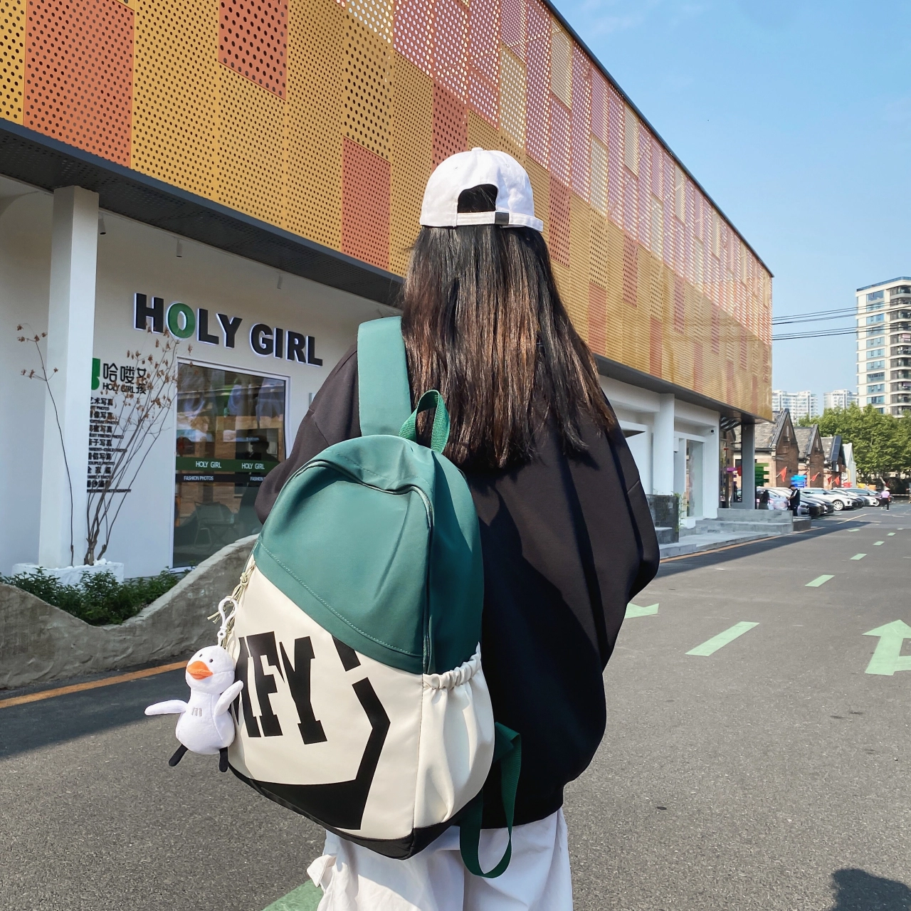 泰格奴 小清新休闲高颜值精美潮版韩版背包初中生高中生大学生上课百搭书包 尼龙 双肩包 男女同款情侣款 黑色/绿色/蓝色/粉色