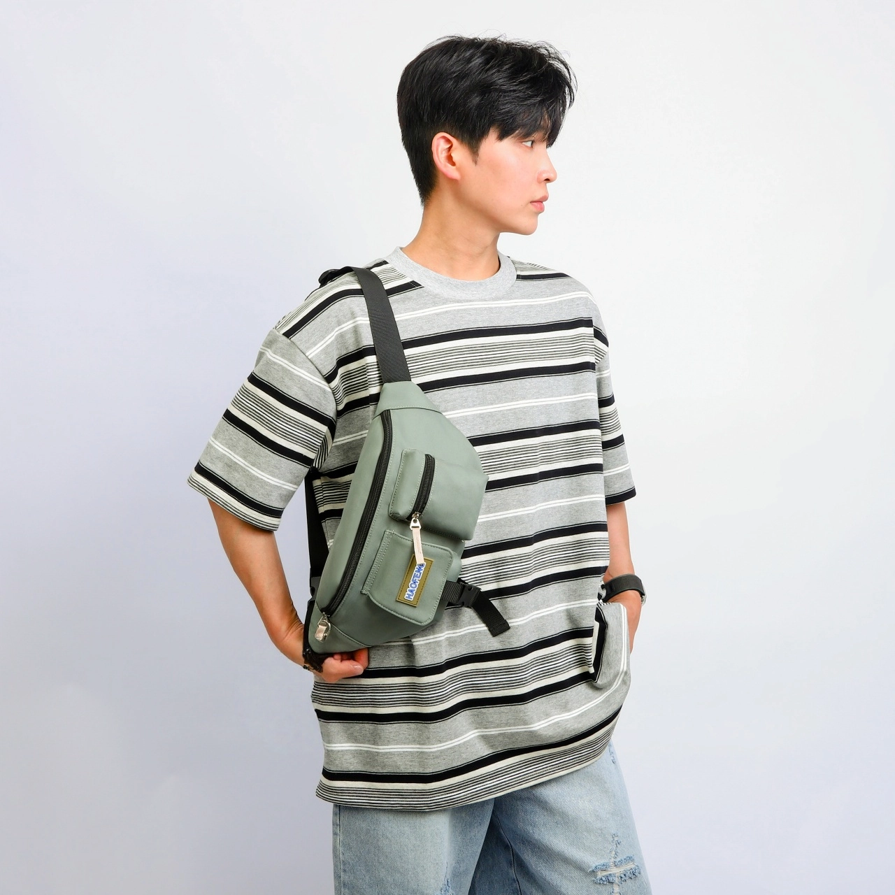泰格奴 简约气质时尚潮流百搭 尼龙 腰包 常规 男女同款情侣款 多色
