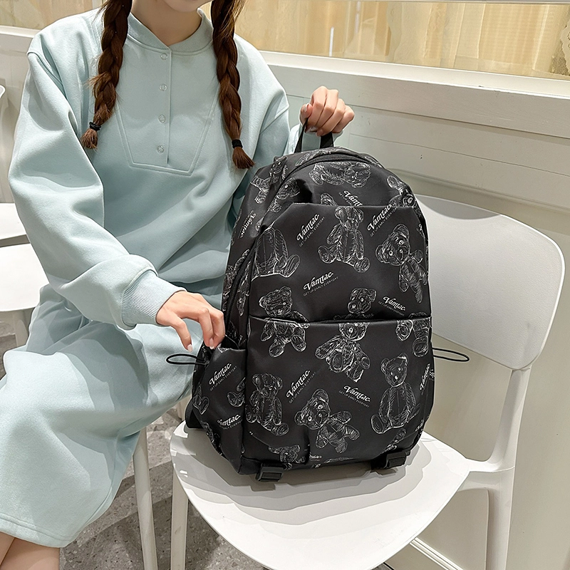 泰格奴 字母印花轻便简约国风大容量运动耐磨背包初中生高中生大学生上课百搭书包 尼龙 双肩包 常规 男女同款情侣款 多色