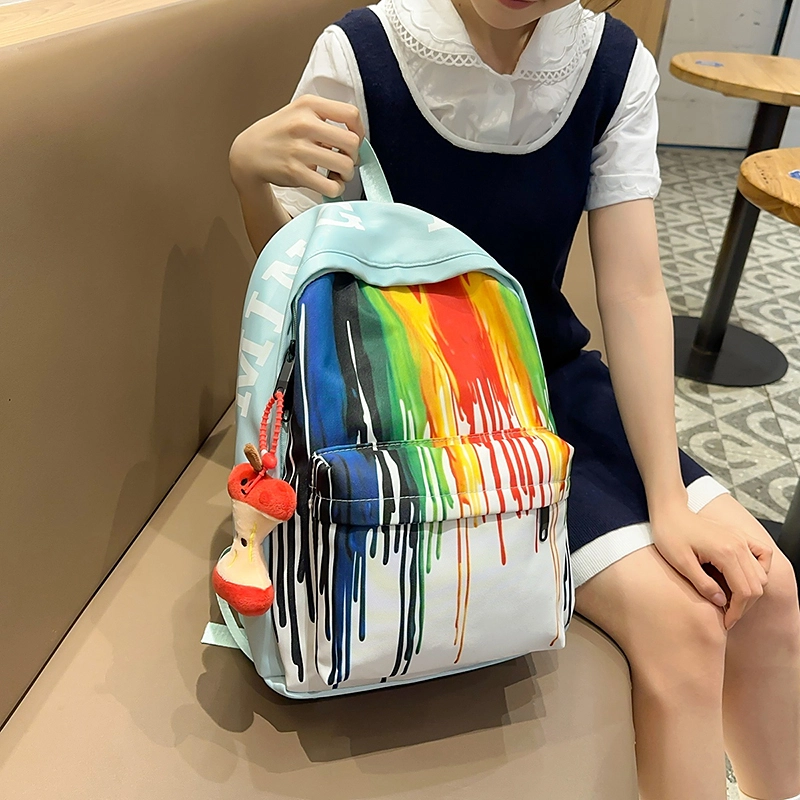 泰格奴 字母休闲百搭七彩高颜值通勤洋气个性气质潮流时尚 尼龙 双肩包 常规 男女同款情侣款 黑色/黄色/绿色/蓝色