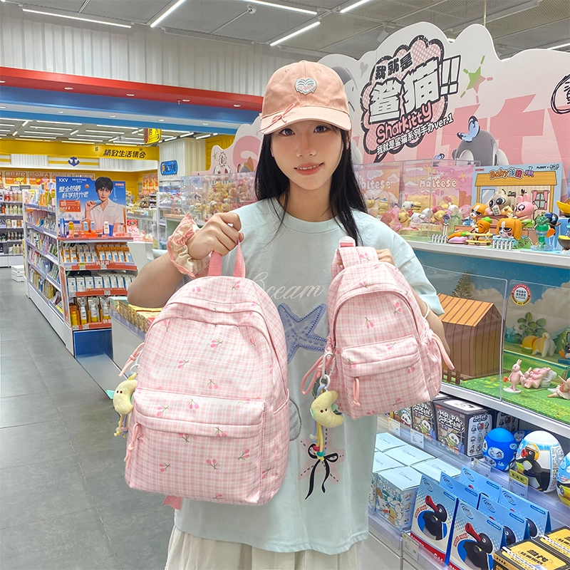 泰格奴 小清新休闲高颜值韩版背包初中高中大学上课百搭 尼龙 双肩包 男女同款情侣款 多色