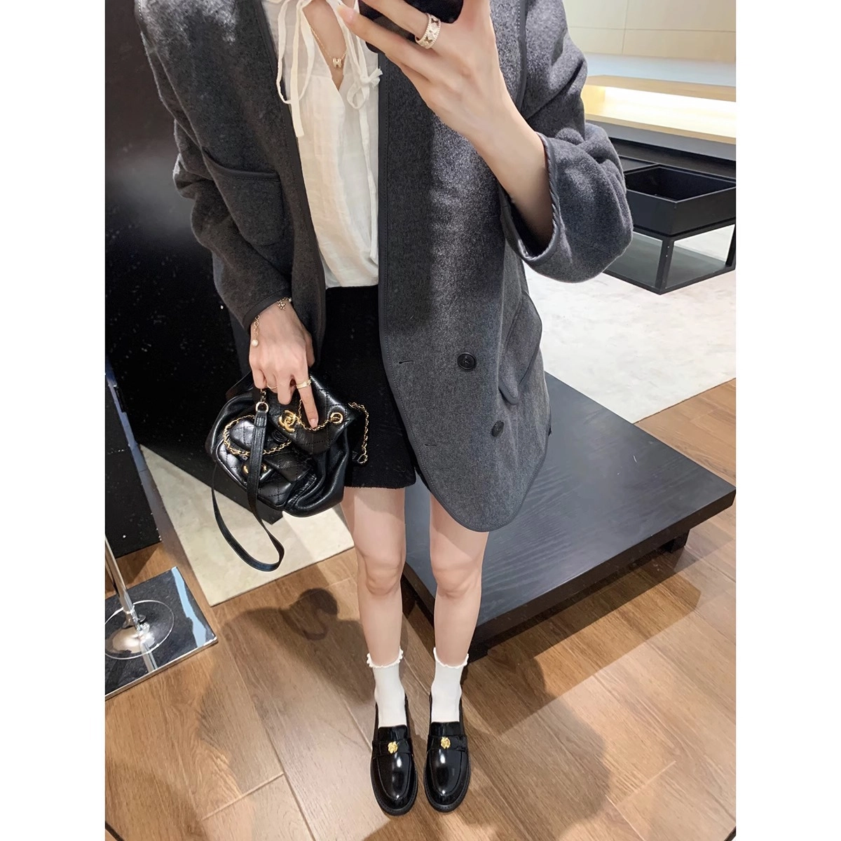 兰缪 复古百搭舒适软底舒适 乐福鞋 女 黑色