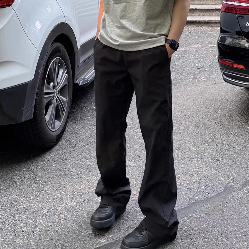 拾个壹先生 纯色基础款凉感西裤微喇透气户外通勤休闲裤 男女同款