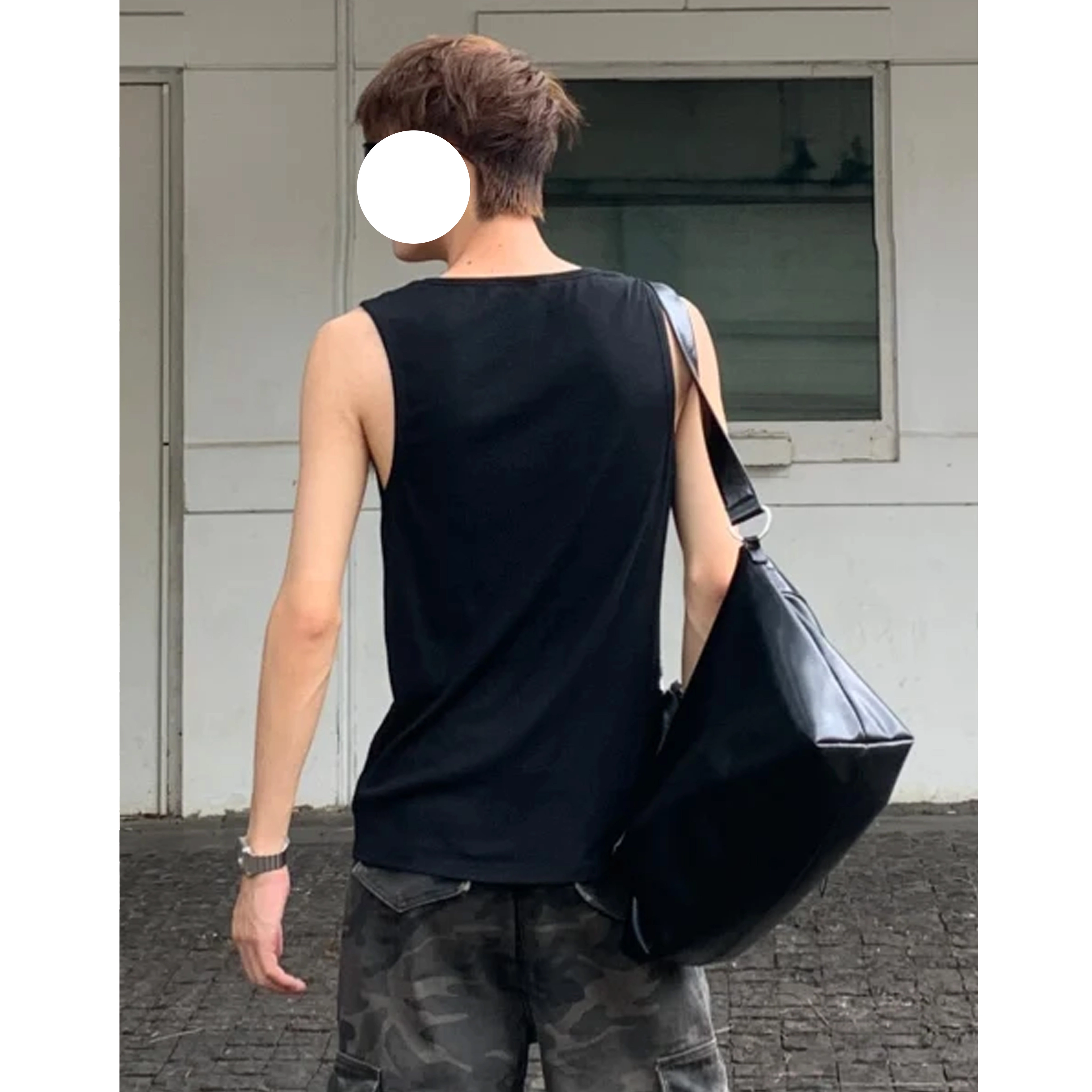 冈哉 美式纯色基础款凉感速干无袖运动健身汗衫坎肩背心 男女同款