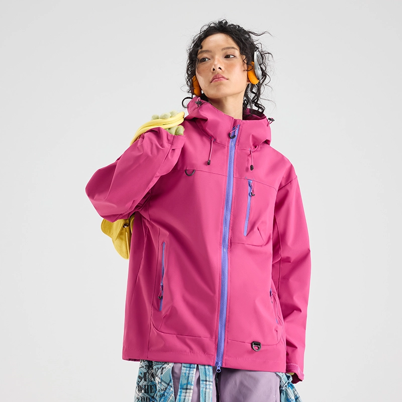 冈哉 撞色美式软壳户外登山伐木防风衣冲锋衣连帽外套百搭工装休闲简约宽松春秋季拉链大码个性舒适高街潮流日常通勤夹克 男女同款