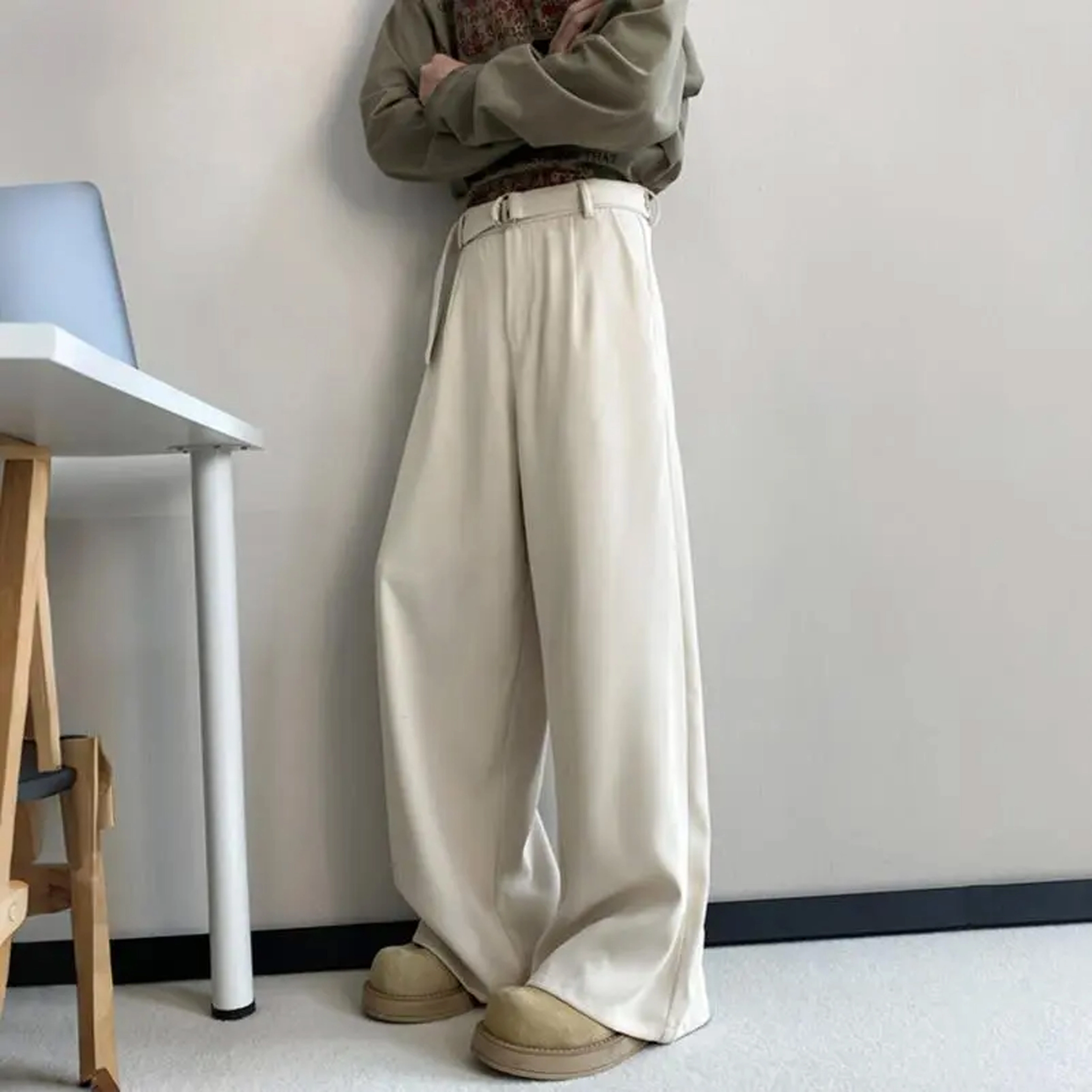 悍戈 美式潮流百搭垂感高级感阔腿长裤休闲裤 男女同款