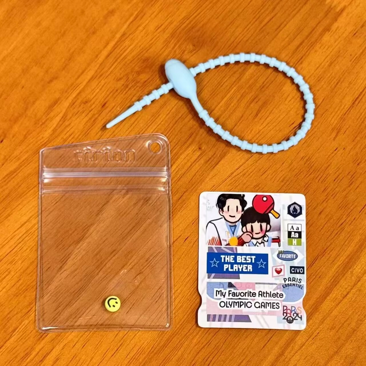 弗洛康 纪念莎头组合乒乓球球员卡带保护套  谷圈挂件