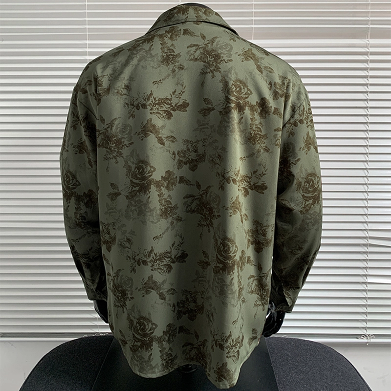 尘映 美式复古高街校园穿搭休闲宽松学生党轻薄凉感慵懒落肩翻领单排扣无性别氛围感百搭衬衫 男女同款