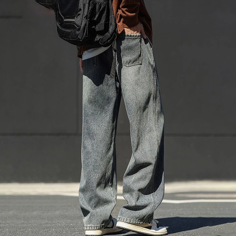 尘映 复古水洗多风格显高显瘦百搭长裤牛仔裤 男女同款