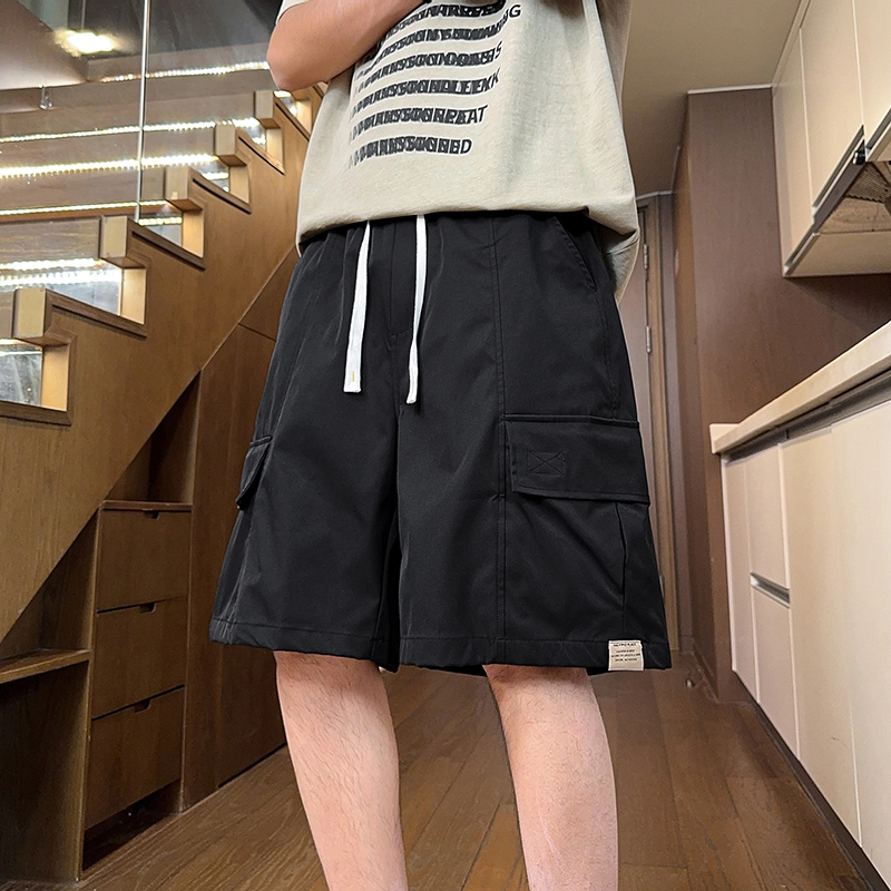 尘映 美式高街潮牌夏季薄款男生宽松直筒户外运动五分裤休闲短裤 男款