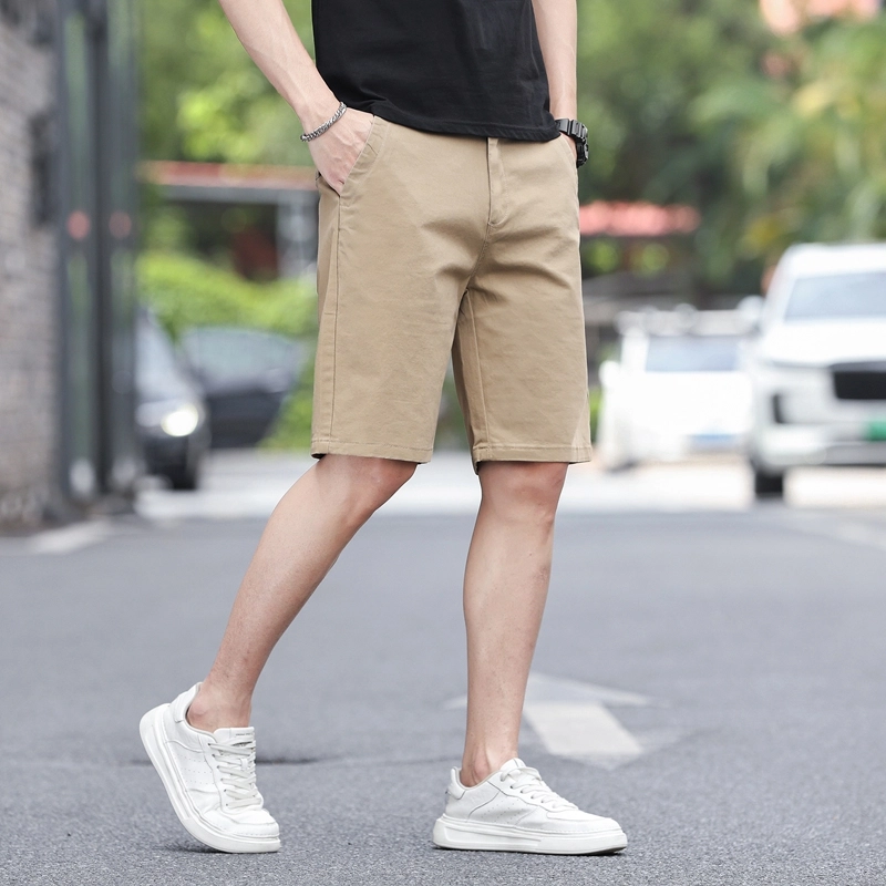 尘映 夏季薄款高端轻奢纯棉宽松轻商务时尚百搭直筒七分休闲短裤 男款