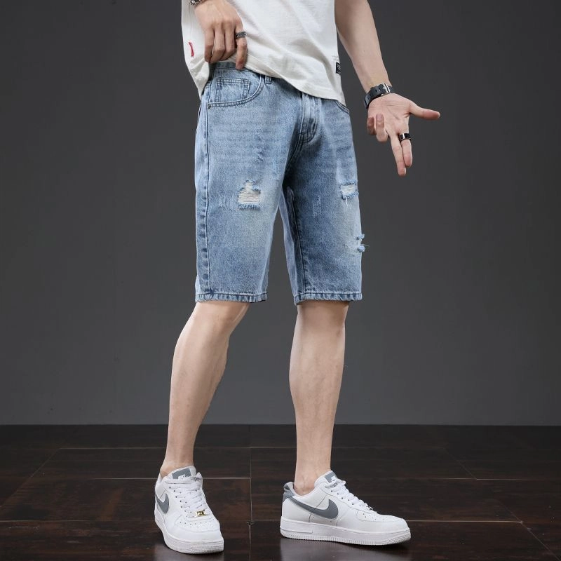 尘映 外穿休闲宽松五分裤户外穿搭直筒牛仔短裤 男款
