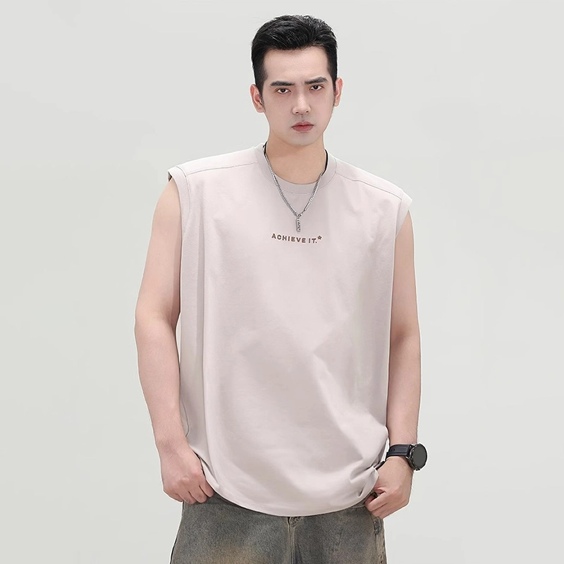尘映 冰丝速干美式坎肩无痕健身运动上衣背心 男款