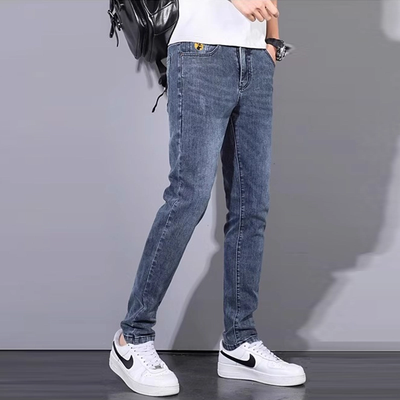 炳盛 修身小脚薄款弹力百搭舒适牛仔裤 男女同款
